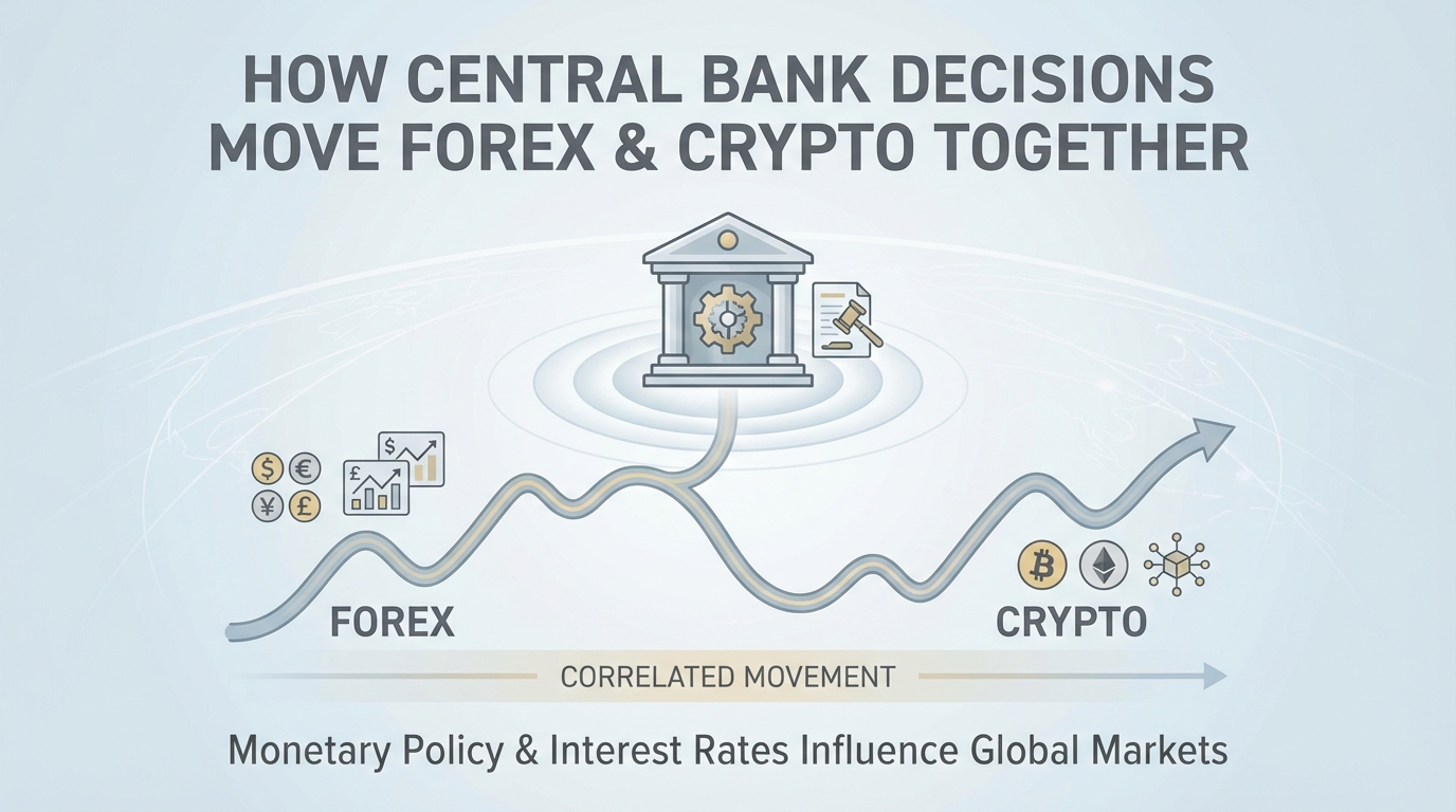 How Central Bank Decisions Move Forex and Crypto Together
